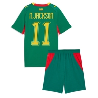 Camiseta Senegal Nicolas Jackson #11 Segunda Equipación Replica Mundial 2026 para niños mangas cortas (+ Pantalones cortos)